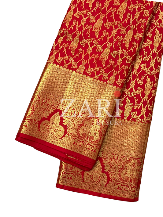DIVINE CRIMSON - Pure Kanchipuram Silk Saree