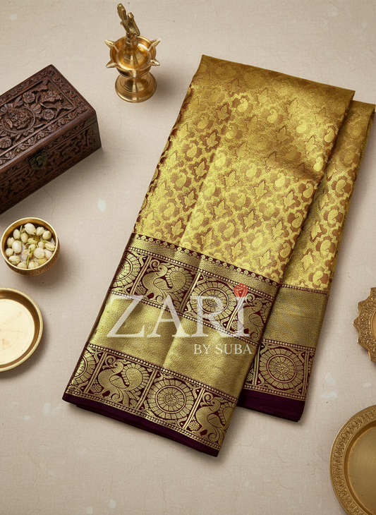 GOLDEN GLORY - Pure Kanchipuram Silk Saree