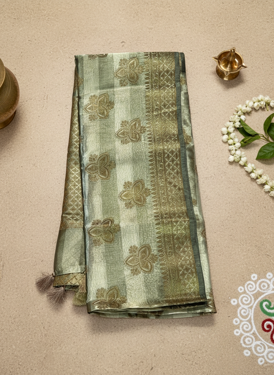 Green - Tissue Saree